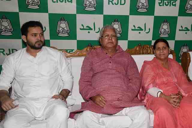 Tejashwi Yadav, Lalu Prasad Yadav, Rabri Devi (Santosh Kumar/Hindustan Times via Getty Images)