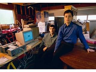 Google co-founders Larry Page and Sergei Brin at Stanford University in 1996. (Photo credit: Internet History Podcast)