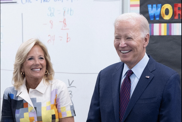 US President Joe Biden with First Lady Jill Biden (Pic Via Twitter)