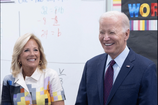 US President Joe Biden with First Lady Jill Biden (Pic Via Twitter)
