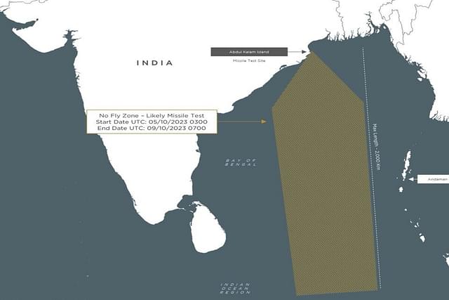 Notice to Airmen (NOTAM) issued by India over the Bay of Bengal. (image via X @detresfa_)