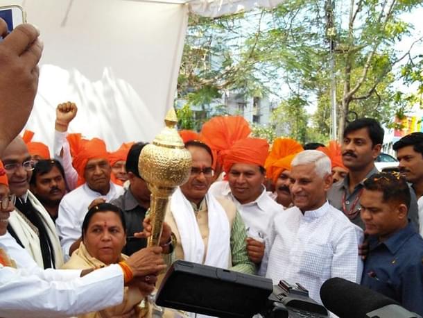 Shivraj Singh Chouhan and Uma Bharti at an event in 2017 (Twitter)