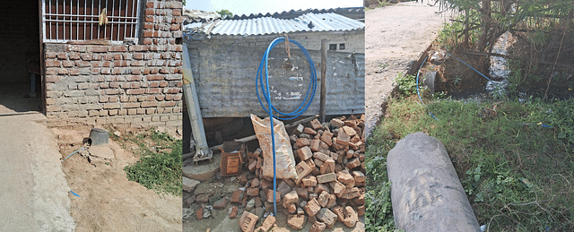 Present condition of the piped network, lying abandoned on roads and drains. (Source: Swarajya)