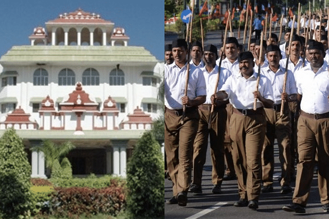 Madurai Bench of the Madras HC (L); RSS march (R)
