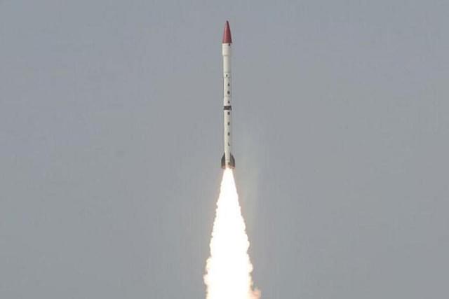 Pakistan test firing nuclear-capable Ababeel ballistic missile system.