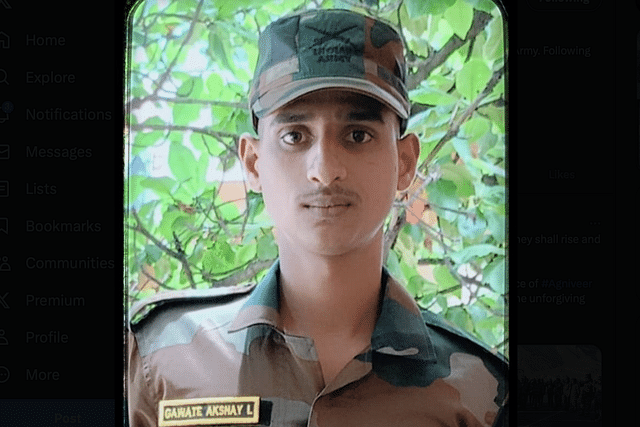 Agniveer Gawate Akshay Laxman, who died at Siachen. (Picture via X @RahulGandhi)