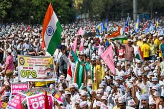 Old Pension Scheme Rally At New Delhi's Ramleela Maidan. 