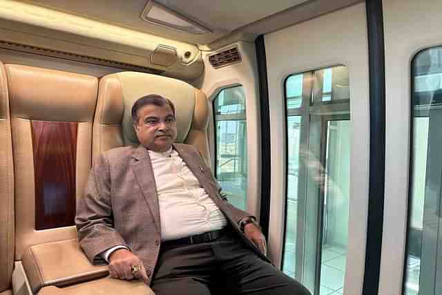 Gadkari's Sky Bus ride in Sharjah, UAE.