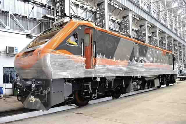 A push-pull loco at Chittaranjan Locomotive Works, West Bengal.