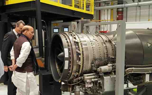 Defence Minister Rajnath Singh inspecting Safran research and development centre. (image via X/@rajnathsingh)