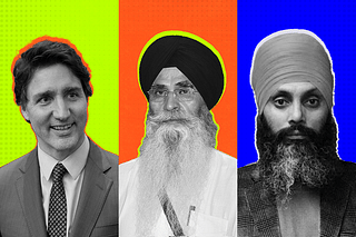 From left to right: Justin Trudeau, Harjinder Singh Dhami, and Hardeep Singh Nijjar
