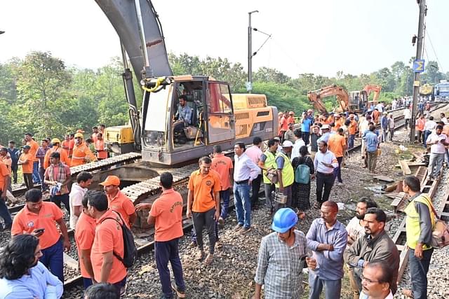 Restoration work at affected route in Andhra Pradesh.