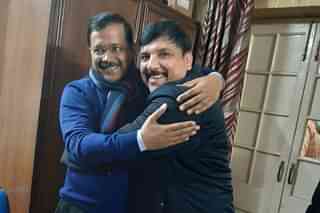 Arvind Kejriwal with Sanjay Singh