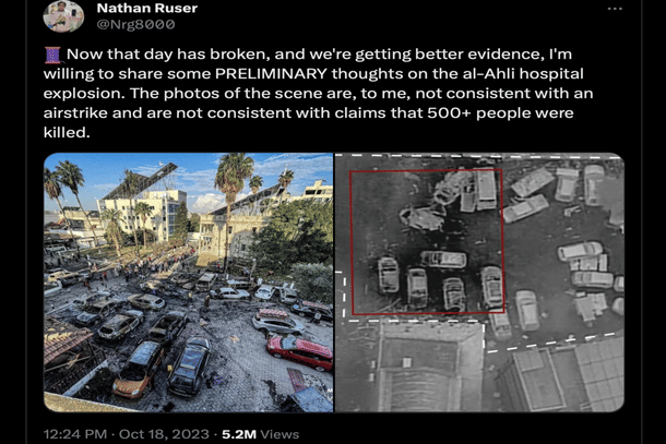 Screenshot of the Nathan Ruser X post.