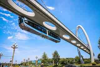 The first suspended monorail line in China went into operation in Wuhan, Hubei province on Tuesday