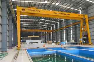 The newly opened track-slab manufacturing facility at Gujarat.