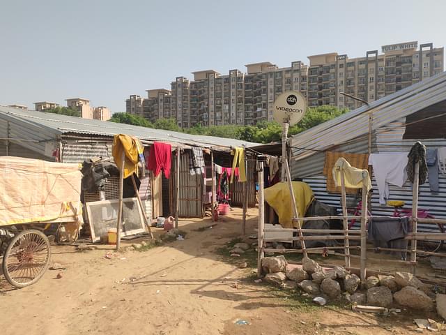 A view of the slums located opposite Tulip White society 