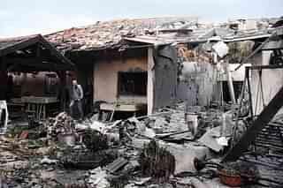 Israel House destroyed due to rocket launched by Hamas in Tel Aviv.