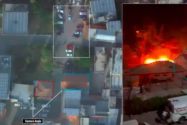 Screengrab from the aerial video of the Gaza' al-Ahli hospital released by the Israeli Defence Forces (IDF).