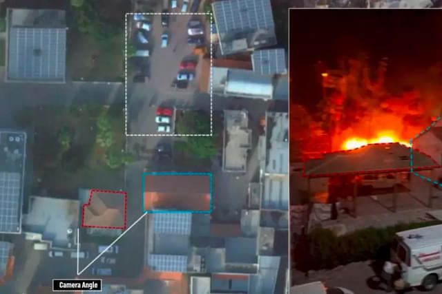 Screengrab from the aerial video of the Gaza' al-Ahli hospital released by the Israeli Defence Forces (IDF).
