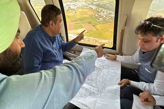 Union Minister Nitin Gadkari reviewing the progress. 