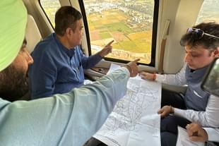 Union Minister Nitin Gadkari reviewing the progress.