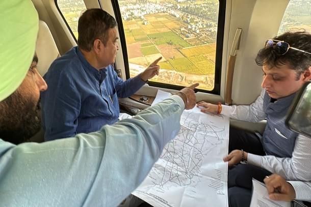 Union Minister Nitin Gadkari reviewing the progress.