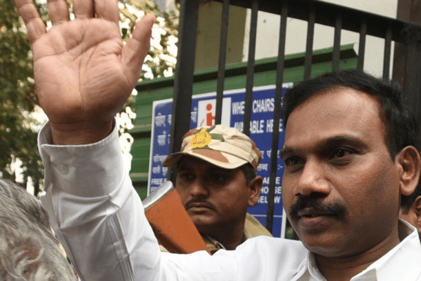 DMK leader and accused in 2G scam, A Raja. (Sonu Mehta/Hindustan Times via Getty Images)
