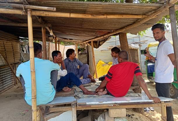 Residents of the Sector 69 slums