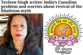 Snapshot of Tavleen Singh's article headline with her image and SGPC logo