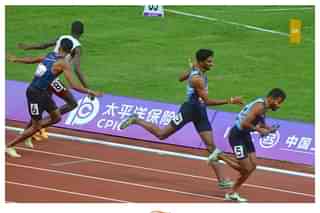Indian mens 4X400 relay in action