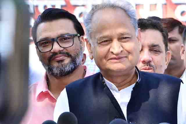 Lokesh Sharma (L), Ashok Gehlot (R)