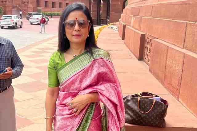 Mahua Moitra outside parliament