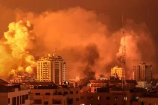 Buildings housing Hamas operatives in Gaza struck by the Israeli Air Force.