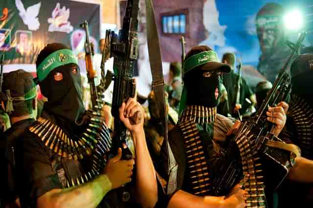 Soldiers with Hamas’s military wing in Gaza.