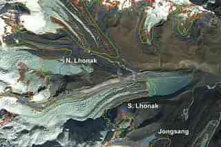Close up view of North Sikkim’s South Lhonak Glacial Lake. (Wikipedia)