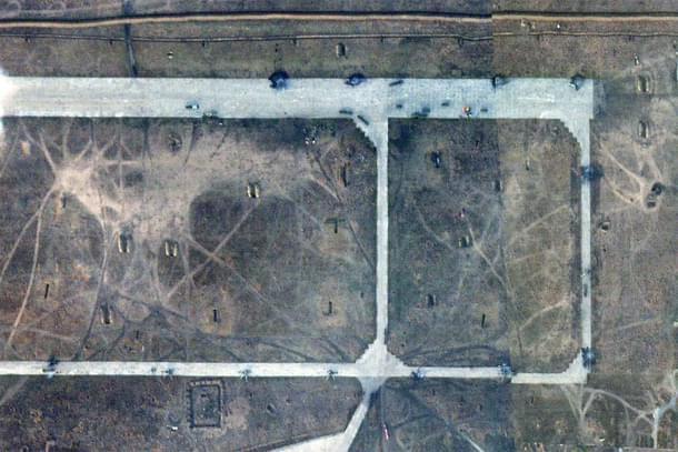 Aerial View of Berdyansk air field after the ATACMS strike. (Image via Planet Labs)