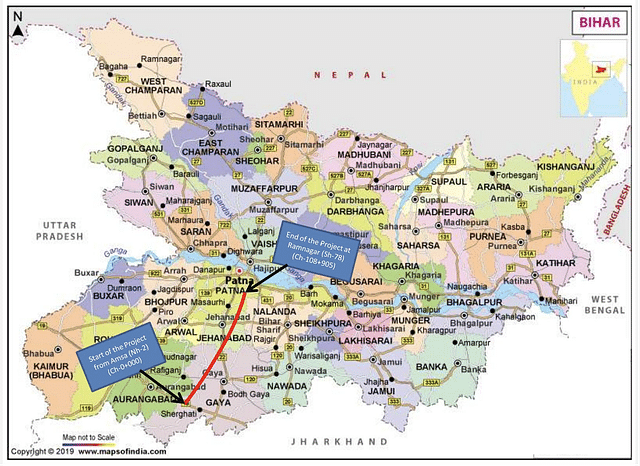 Amas-Darbhanga access-controlled highway alignment