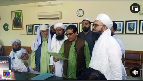 Ali reading out the affidavit in the office of deputy commissioner of Bannu