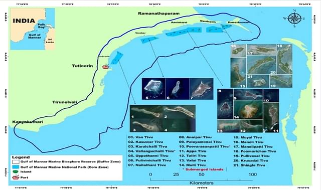 Gulf of Mannar map  (Tamil Nadu Tourism website)