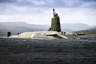 Vanguard-class nuclear submarine (SSBN) in the dock at HM Naval Base Clyde, at Faslane. (File photo via X/DefenceHQ)