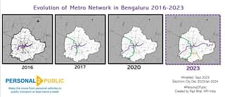 Evolution of Bengaluru's metro network (Source: Personal2Public)