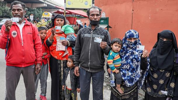 Rohingya refugees at a slum in Jammu