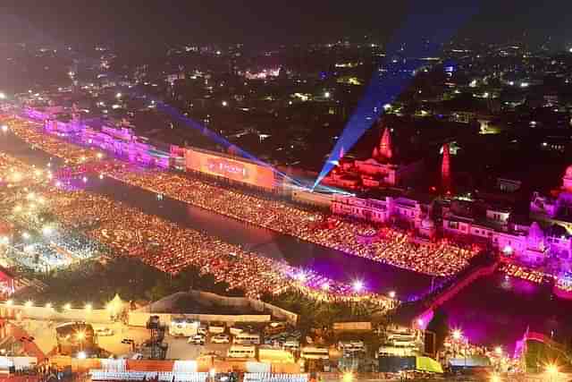 The holy 'Deepotsav 2023' organised in Ayodhya on 11 November 2023 (Photo: Yogi Adityanath/X)