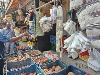 A store displaying pooja essentials and Hindu idols in Begum Bazaar (Sharan Setty/Swarajya)