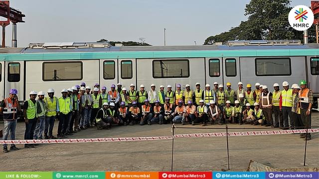 MMRCL Team with Ninth Rake of Metro line 3