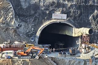 The under-construction tunnel on Yamunotri route where 40 workers are trapped.