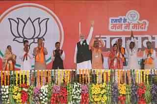 Prime Minister Narendra Modi at the campaign rally held at Sidhi district, Madhya Pradesh.