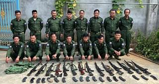 Junta soldiers surrendered with their weapons at Kunlong in northern Shan province earlier this week
