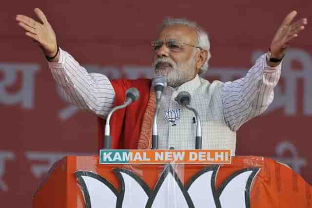 Prime Minister Narendra Modi at an election rally.